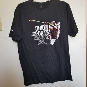 Gildan Mens Black T Shirt OHIO SPORTS ABOVE ALL Jack Casino Cleveland Baseball L